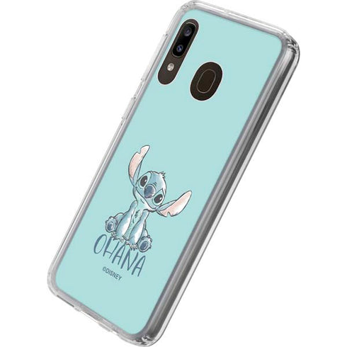 Disney Lilo and Stitch Ohana Galaxy A20 Clear Case